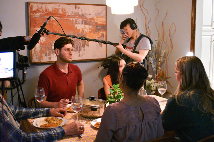 Well Who Knew BTS Photoshoot photo featuring cast and crew shooting the short film