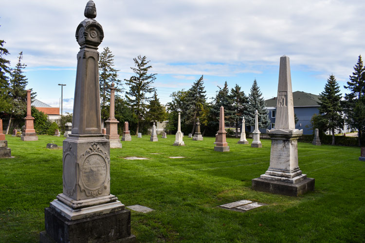 Headstones at Britannia Cemetery