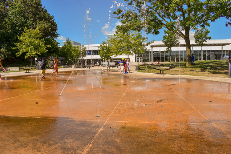 Splash pad at Lake Aquitaine Park